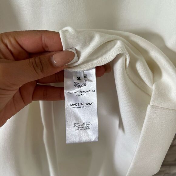 Pietro Brunelli || Women’s White Salisburgo Shealth Ruffle Maternity Dress S - Picture 6 of 11